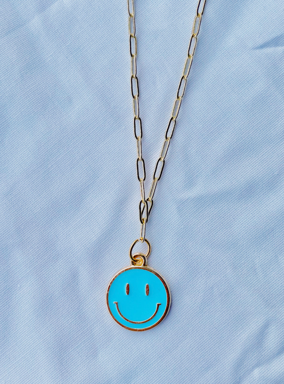 smiley link necklace