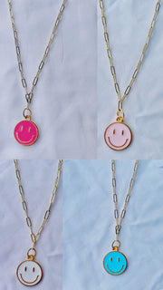 smiley link necklace