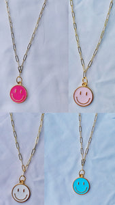 smiley link necklace