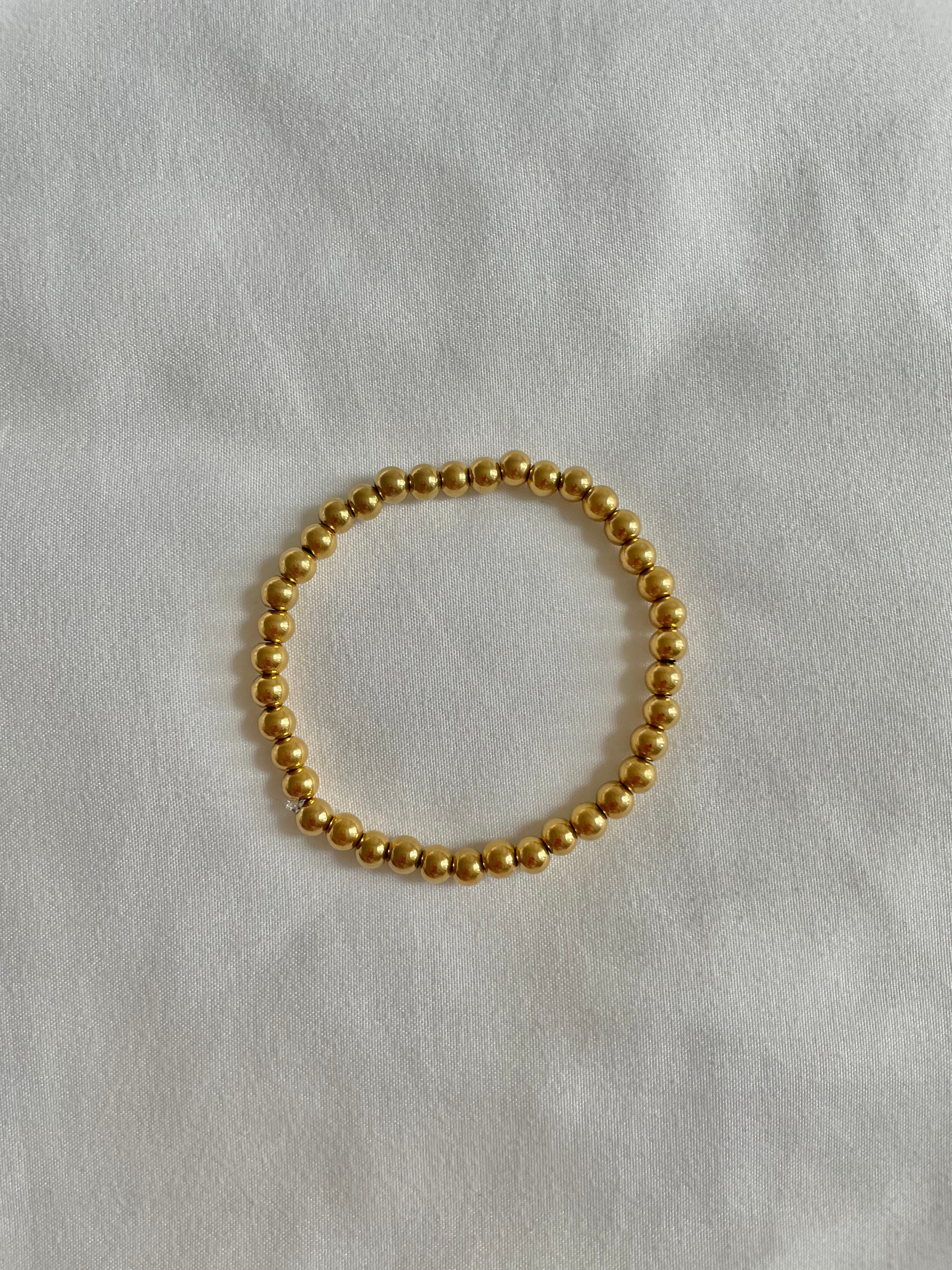 5mm gold beaded bracelet