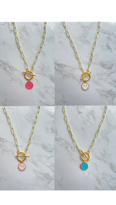 toggle smiley link necklace