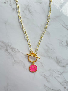 toggle smiley link necklace