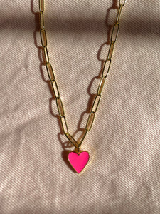 pretty in pink link necklace