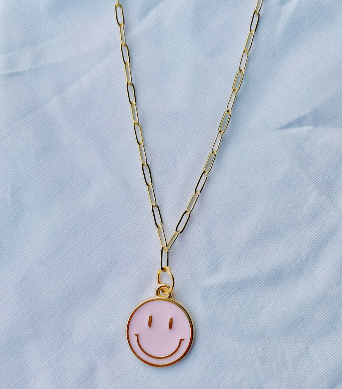 smiley link necklace