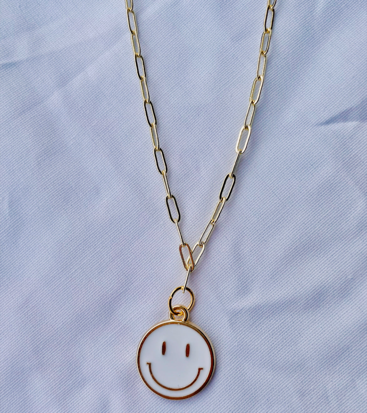 smiley link necklace