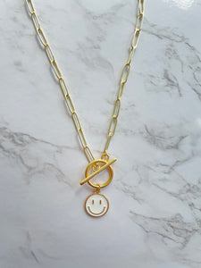 toggle smiley link necklace