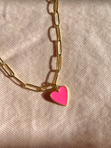 pretty in pink link necklace